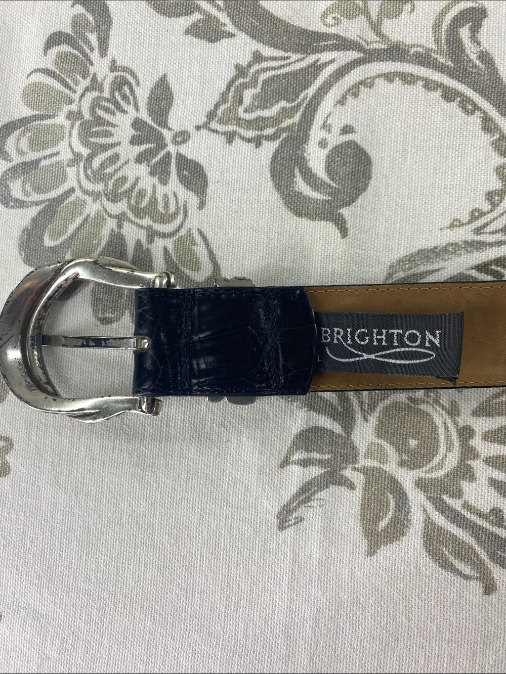 Vintage Brighton belt leather western Black Silver Size ML 32 - Picture 6 of 13